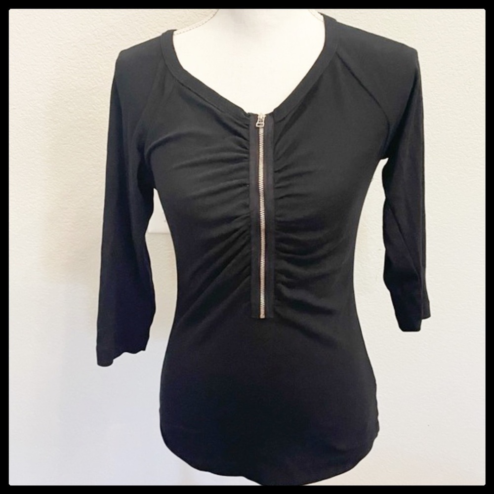 Barbara Lesser Women’s Black Zippered Shirt Small